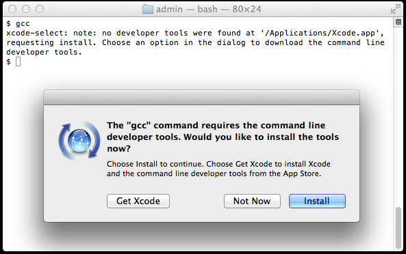 install xcode command line tools from terminal